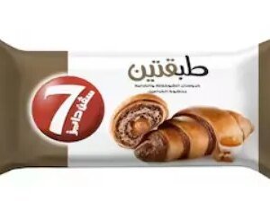 7DAYS DOUBLE COCOA AND VANILLA CROISSANT WITH CARAMEL FILLING (90G)