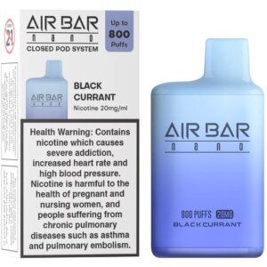AIR BAR NANO DISPOSABLE - BLACK CURRANT 20MG (800 PUFFS)