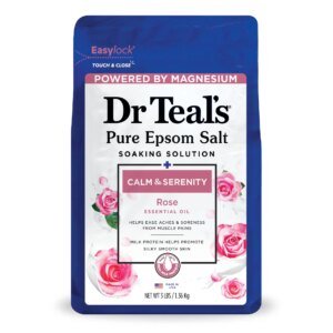 Dr Teal's Epsom Salt Magnesium Soak, Calm & Serenity with Rose Oil & Milk Protein 3 lbs