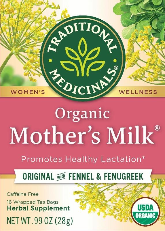 Traditional Medicinals, Organic Mother's Milk®, Original with Fennel & Fenugreek, Caffeine Free, 16 Wrapped Tea Bags, 0.99 Oz (28 G)
