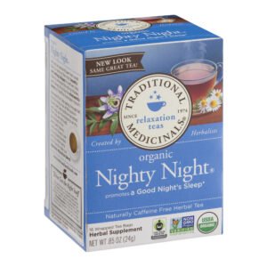 Traditional Medicinals Organic Nighty Night Caffeine Free Herbal Tea, 16 Ct, 0.85 Oz
